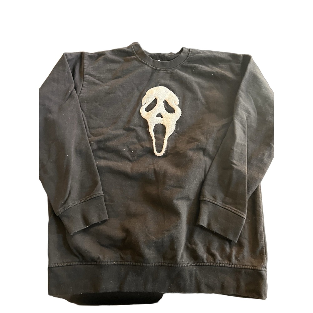 Ghost Face Sweatshirt Unisex Adult L Black Pullover Graphic Print Horror Movie